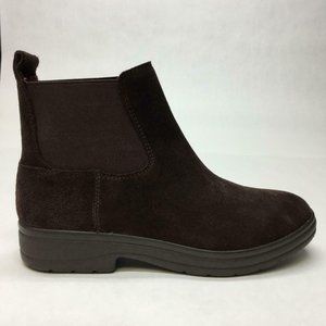 Lucky Brand Gabee Ankle Boots Women's Size 7 Pull On Brown Suede Shoes